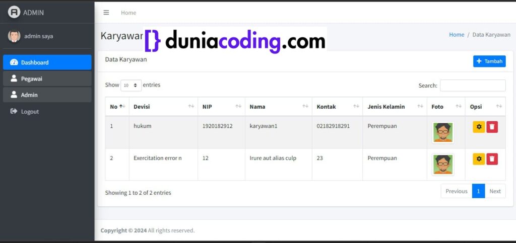 sistem informasi kepegawaian berbasis web