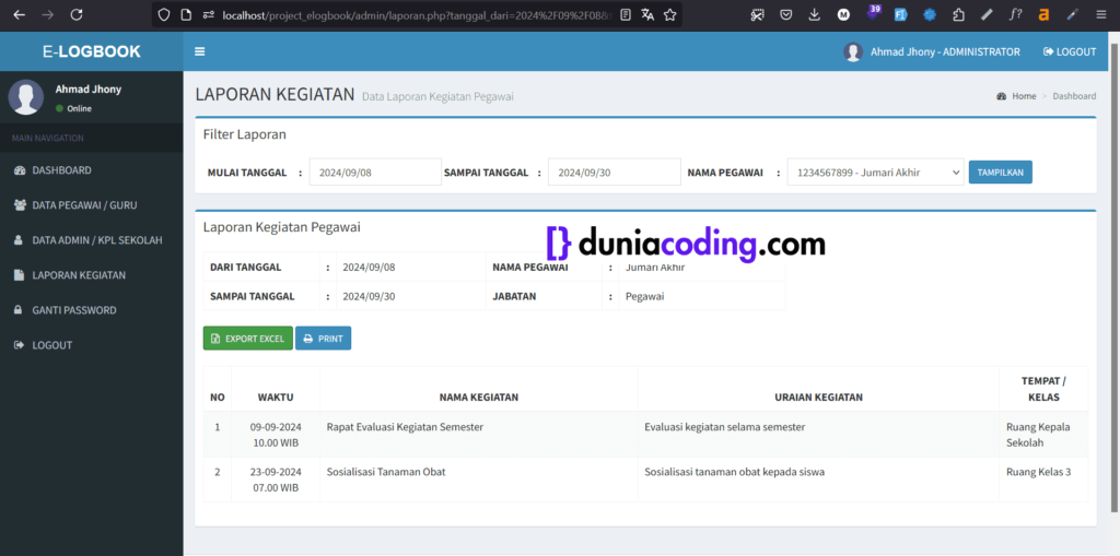 Aplikasi monitoring pegawai