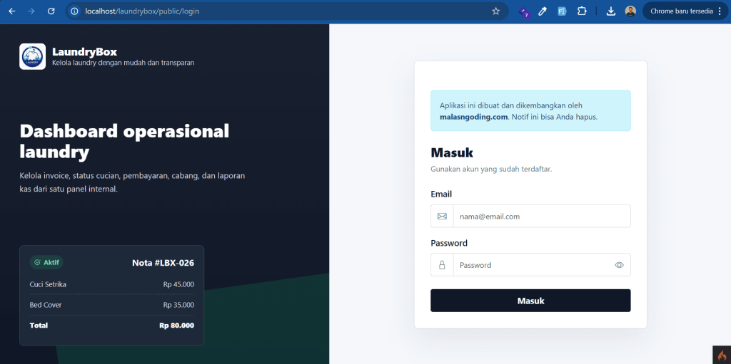 Aplikasi Manajemen Laundry Berbasis Web