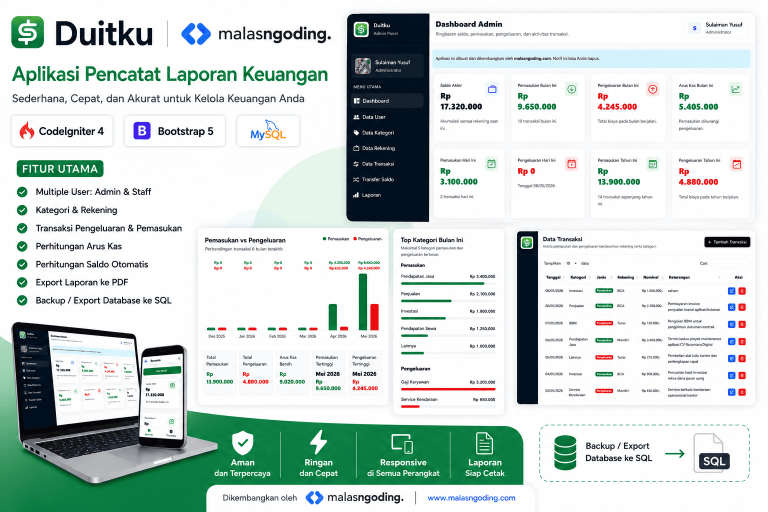 Aplikasi laporan keuangan codeigniter 4