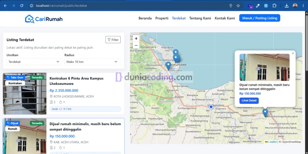 download website situs listing properti