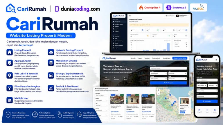 website situs listing properti berbasis web