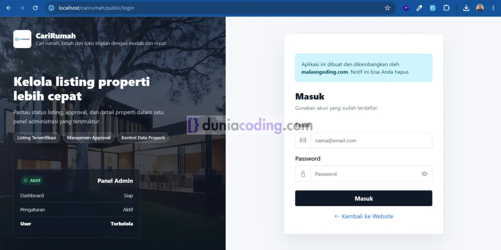 website situs listing properti lengkap
